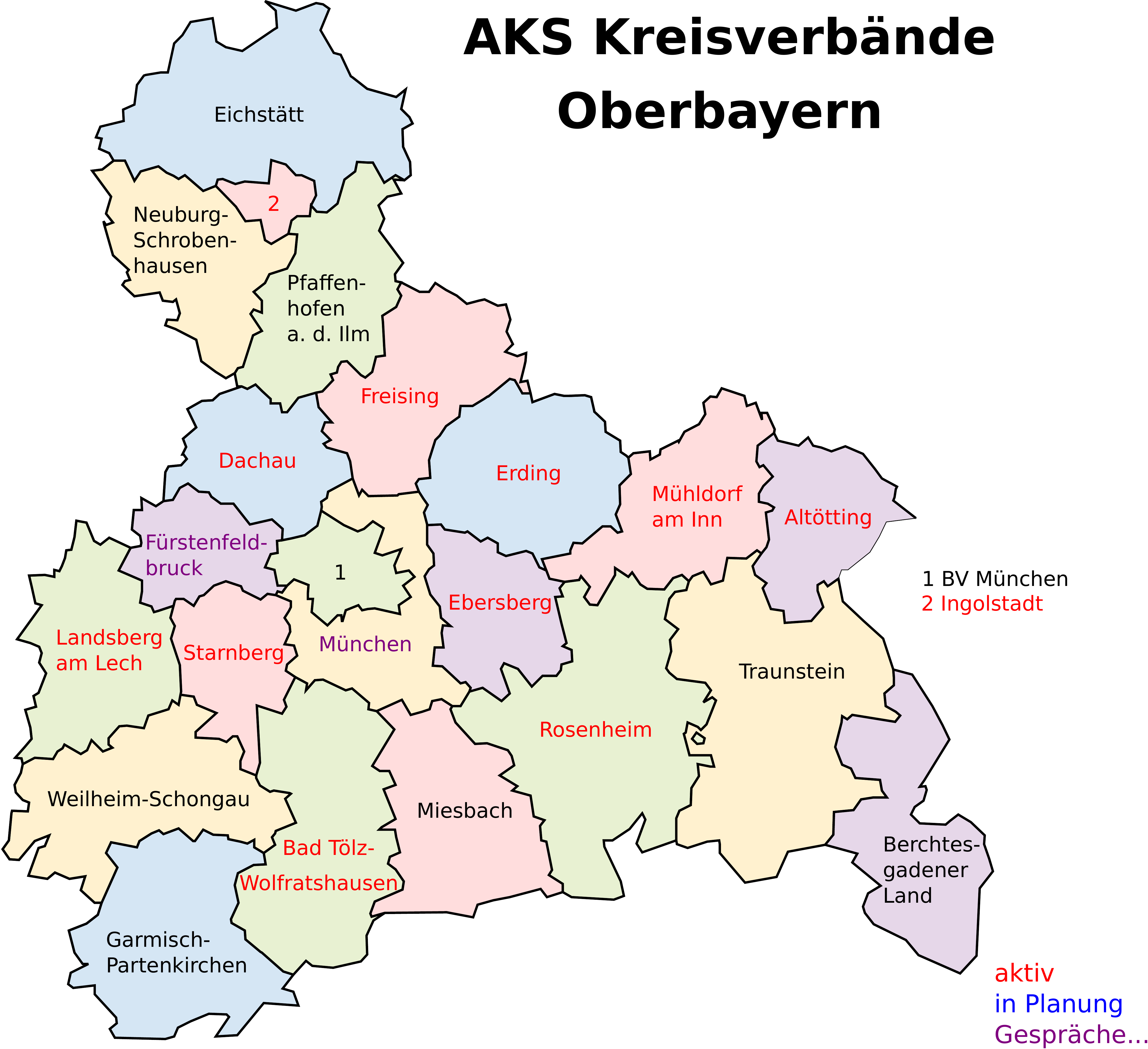 Kreisverbände in Oberbayern